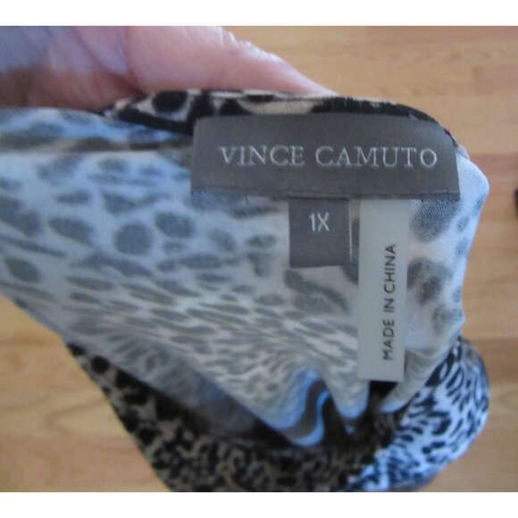 Vince Camuto Leopard Print Short Sleeve Dress With Keyhole Neckline Size 1X - Picture 5 of 5